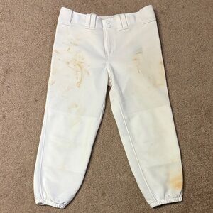 Women’s Mizuno White Softball Pants with No Holes ~Size Medium